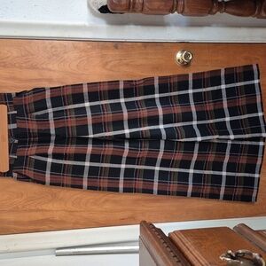 FRNCH Straight Plaid Cotton Pants Small
